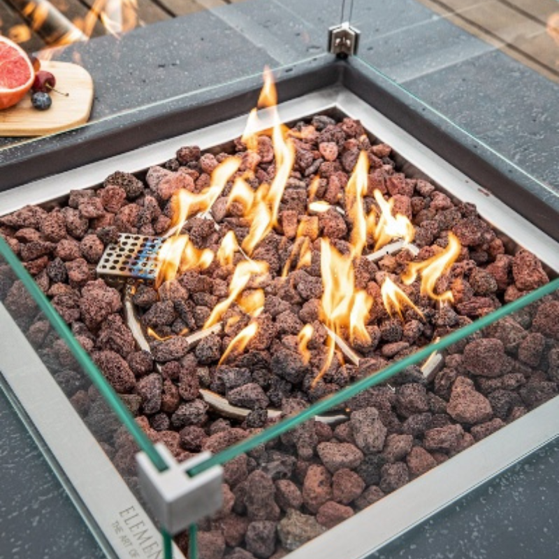 Close up of flame in Elementi Manhattan Fire Pit