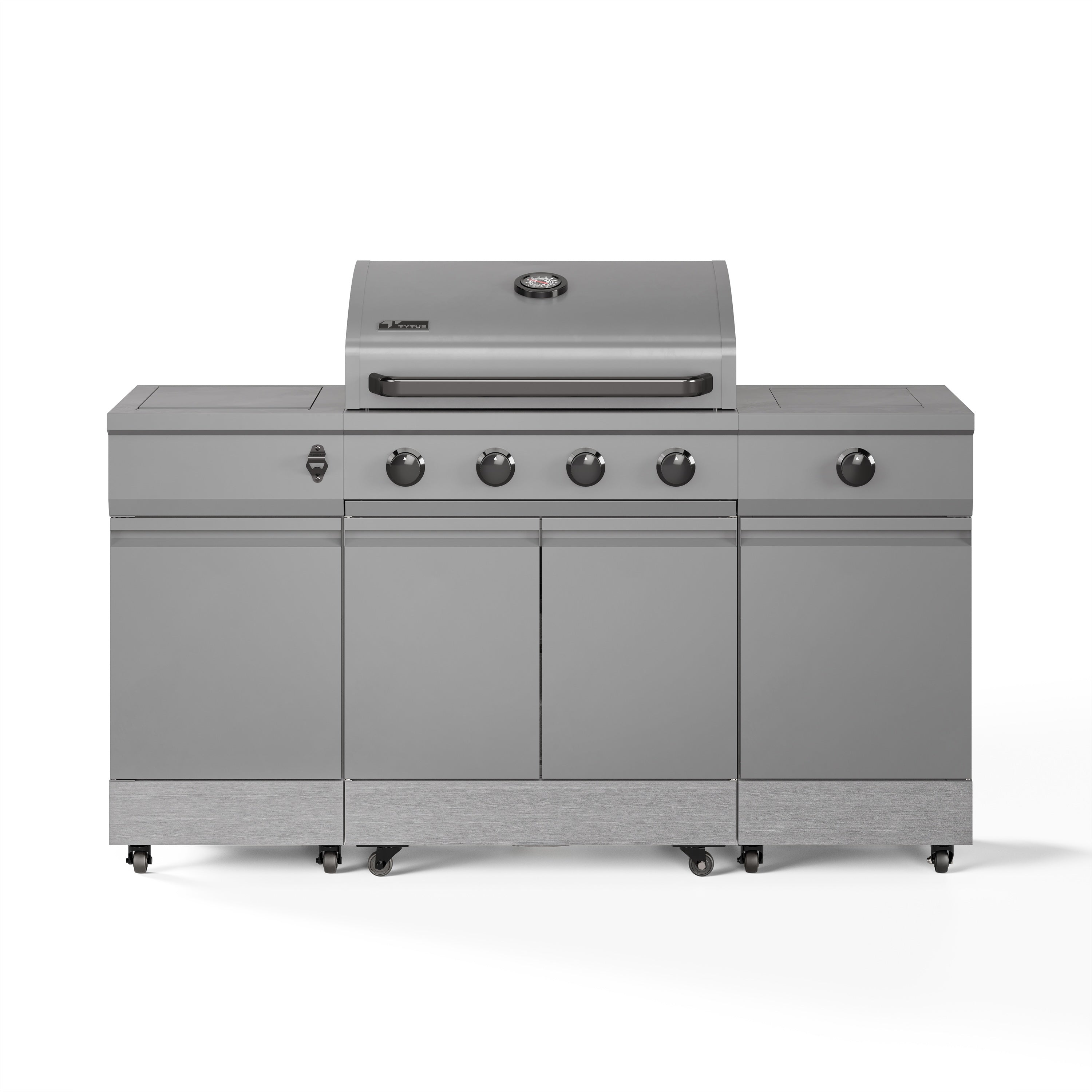 TYTUS Fresno 5-Burner LP/NG Convertible Grill in Gunmetal + Carbon Wood - TDT-021-0105