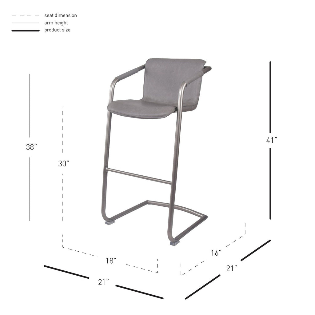 New Pacific Direct Indy PU Leather Bar Stool, (Set of 2)  -1060003-216