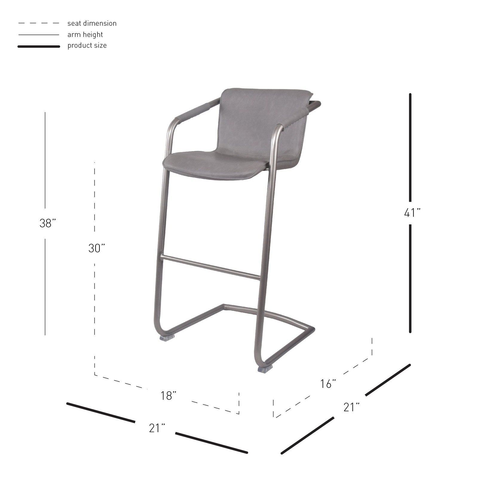 New Pacific Direct Indy PU Leather Bar Stool, (Set of 2)  -1060003-216