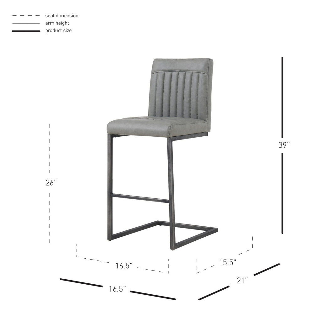 New Pacific Direct Ronan PU Leather Counter Stool, (Set of 2)  - 1060008-216