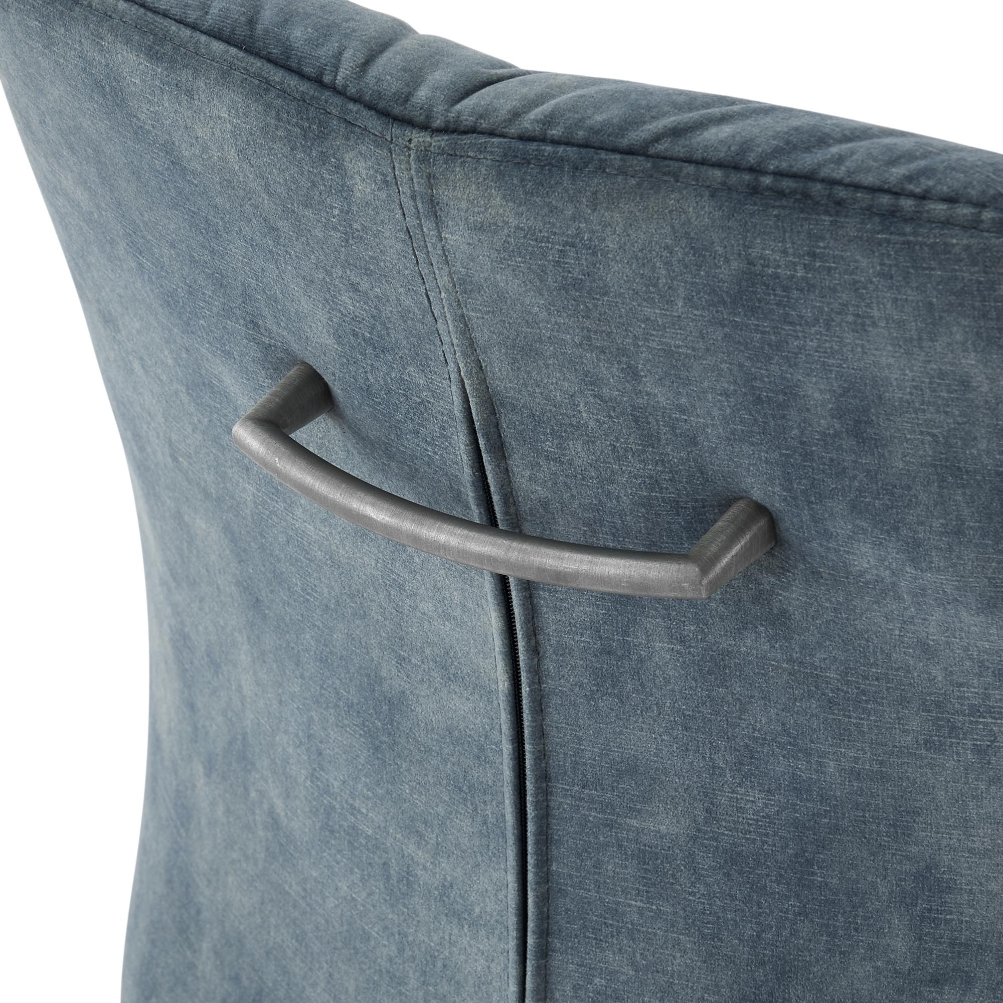 New Pacific Direct Raven Velvet Fabric Dining Side Chair, (Set of 2) 1060018-217 - 1060018-217