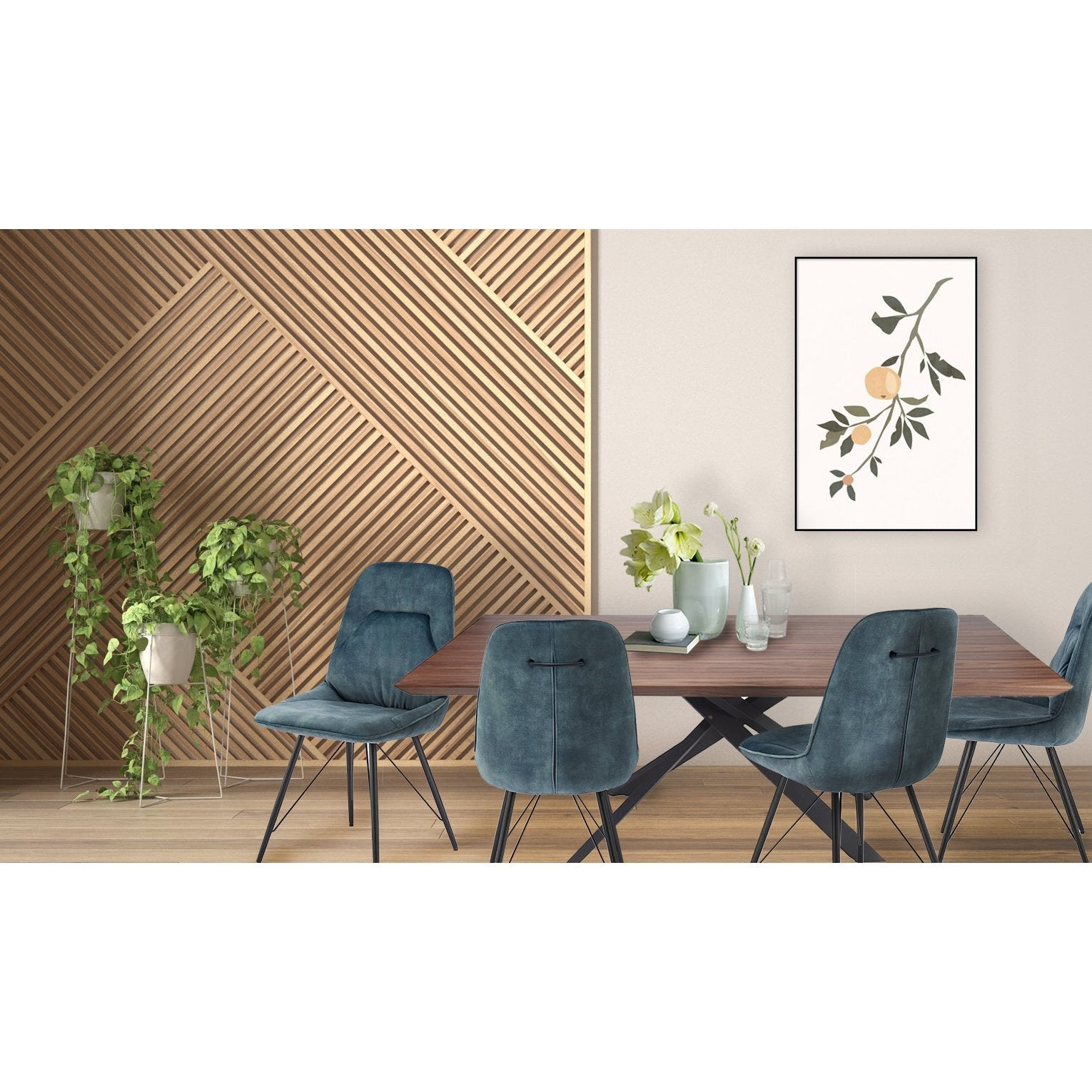 New Pacific Direct Raven Velvet Fabric Dining Side Chair, (Set of 2) 1060018-217 - 1060018-217