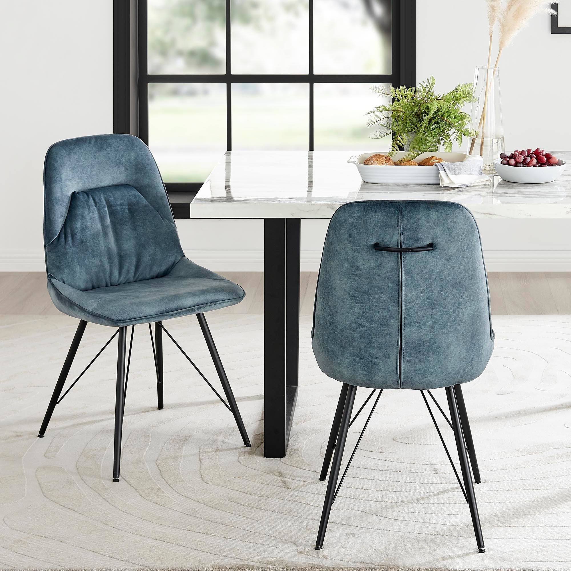 New Pacific Direct Pablo Velvet Fabric Dining Side Chair, (Set of 2) 1060021-217 - 1060021-217