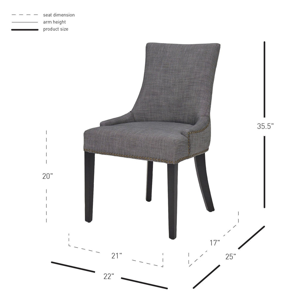 New Pacific Direct Charlotte KD Fabric Dining Chair, (Set of 2) 108237-SH-B