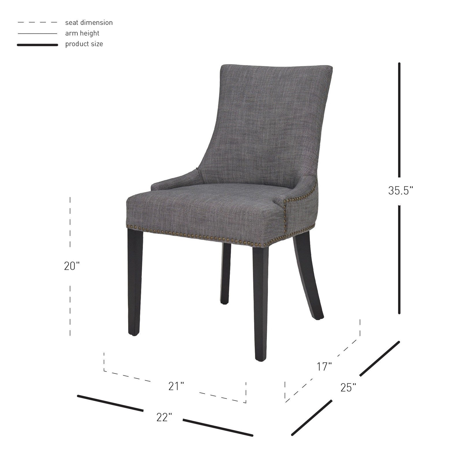 New Pacific Direct Charlotte KD Fabric Dining Chair, (Set of 2) 108237-SH-B