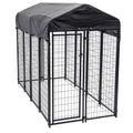 Lucky Dog Uptown Large Outdoor Covered Kennel Heavy Duty Dog Fence Pen (4 Pack) - 108453