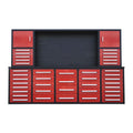 Chery Industrial 10' Storage Cabinet with Workbench 40 Drawers & 2 Cabinets