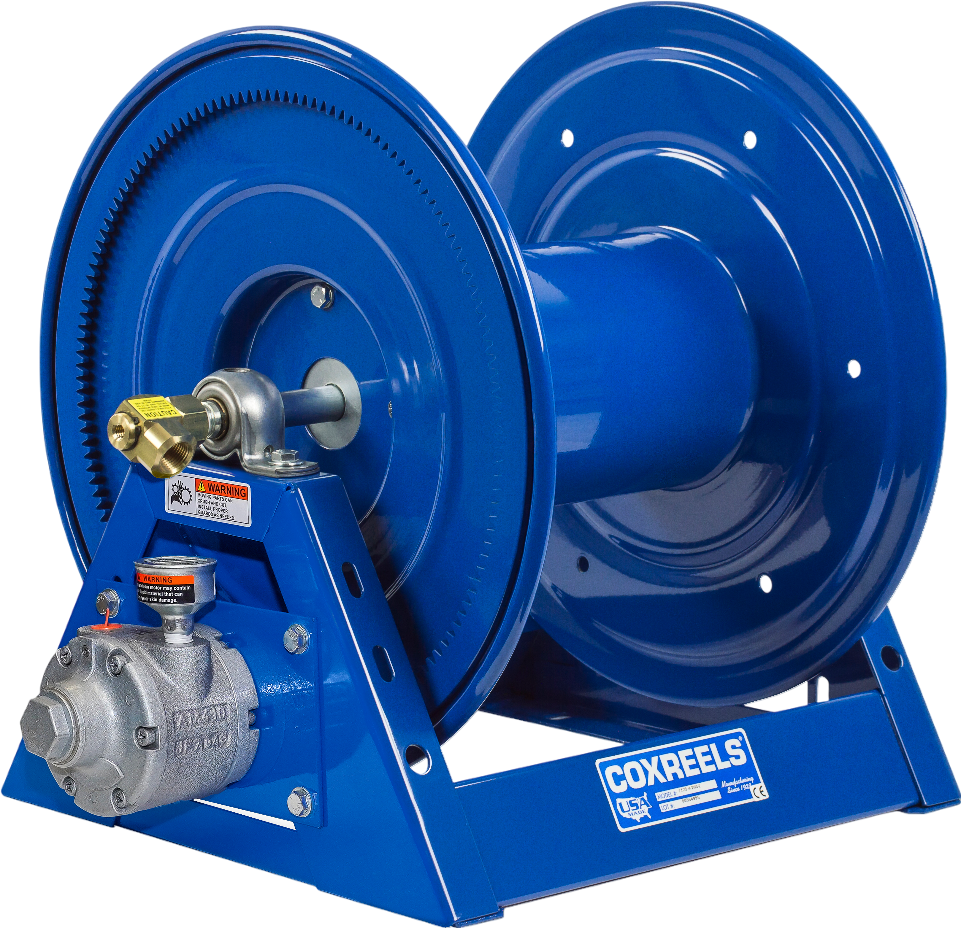 Coxreels  Motorized Hose Reel 1/2" x 200' Capacity with Air 4VANE Motor New - 1125-4-200-A