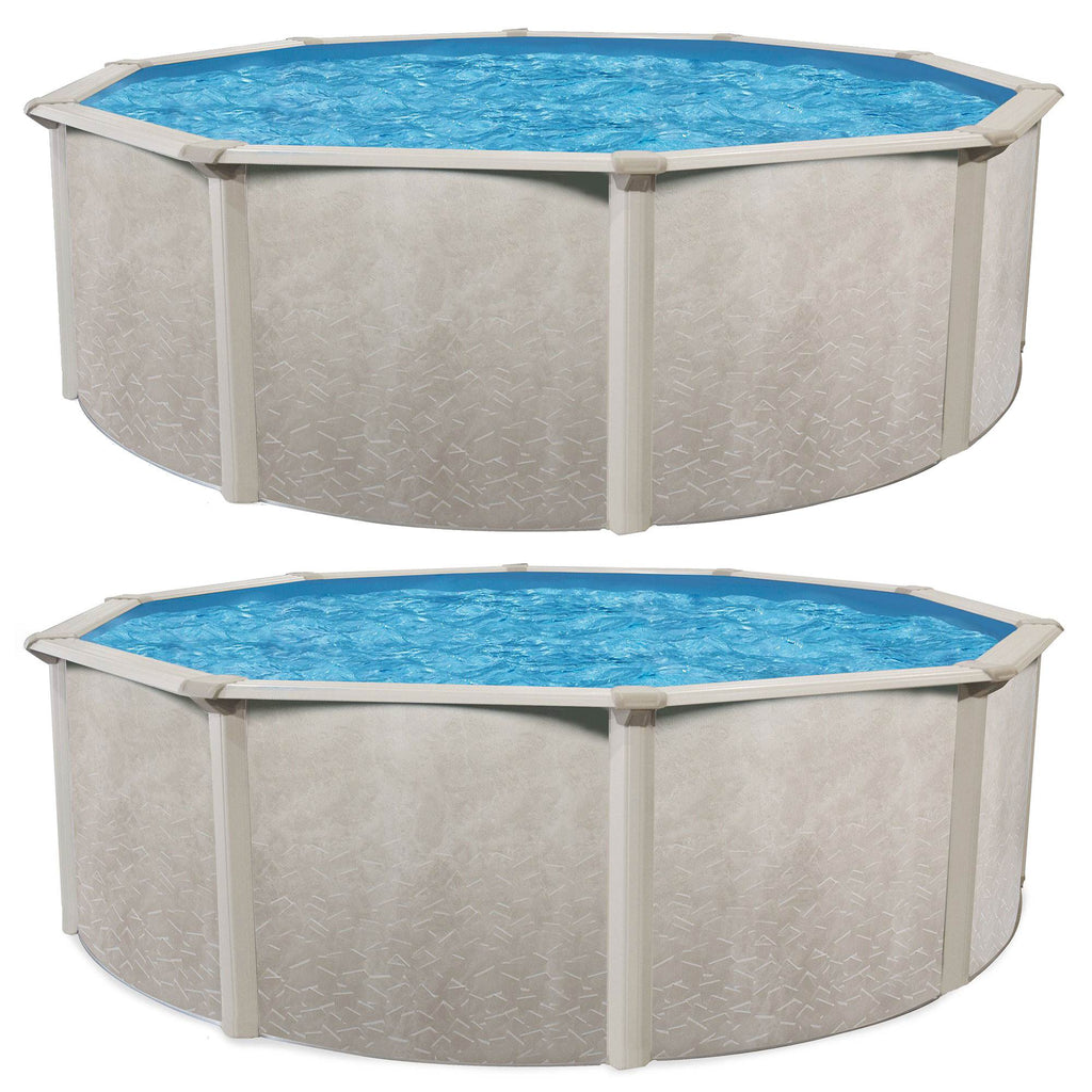 Aquarian Phoenix 24' x 52" Round Steel Frame Above Ground Swimming Pool (2 Pack) - 112974
