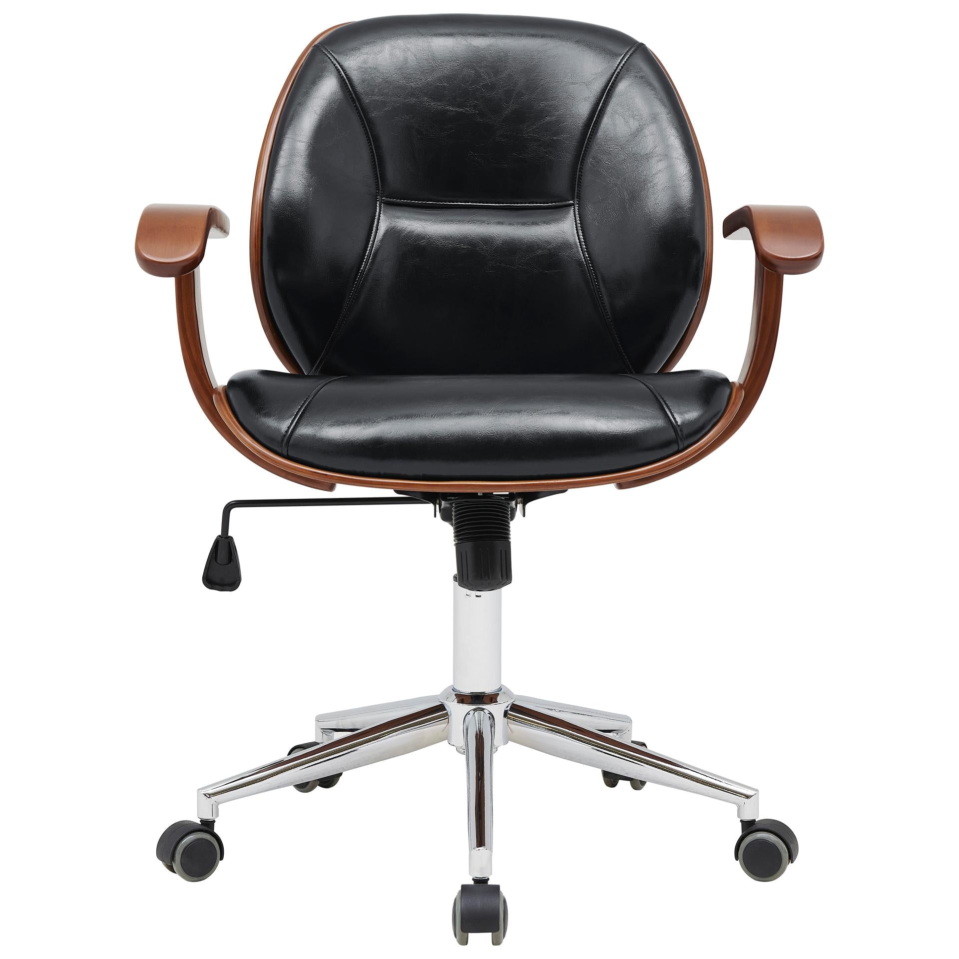 New Pacific Direct Samuel PU Bamboo Office Chair w/ Armrest  - 1160030-BWL