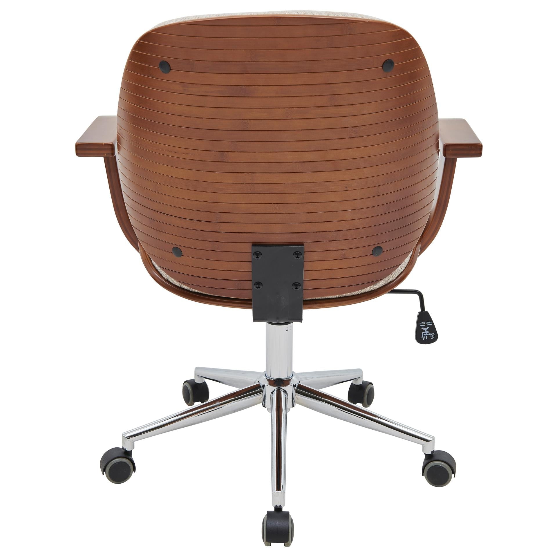 New Pacific Direct Samuel Fabric Bamboo Office Chair w/ Armrest  - 1160031-406WL