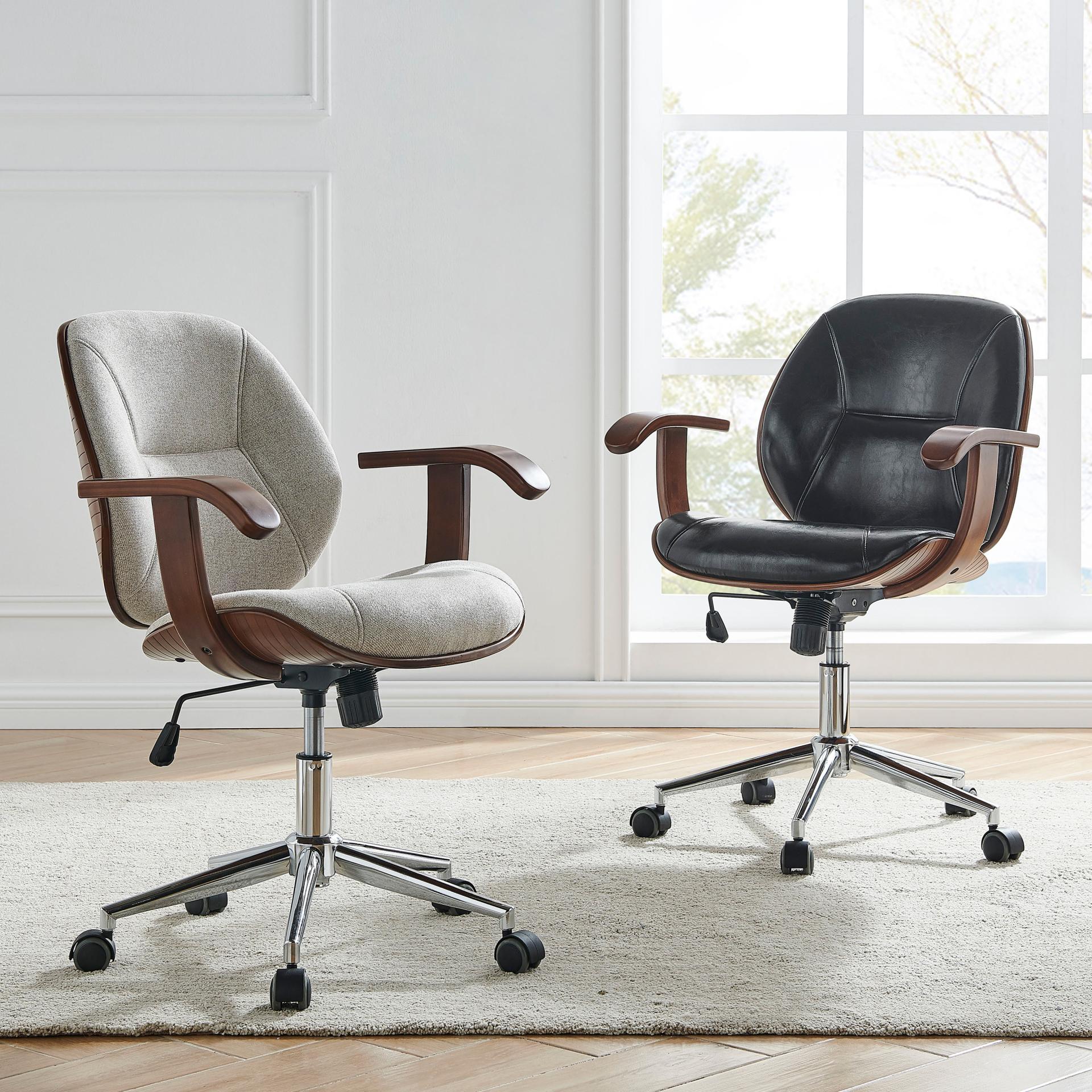 New Pacific Direct Samuel Fabric Bamboo Office Chair w/ Armrest  - 1160031-406WL