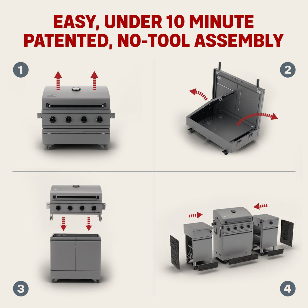 TYTUS Fresno 5-Burner LP/NG Convertible Grill in Gunmetal + Graphite Stone -  -TDT-021-0103