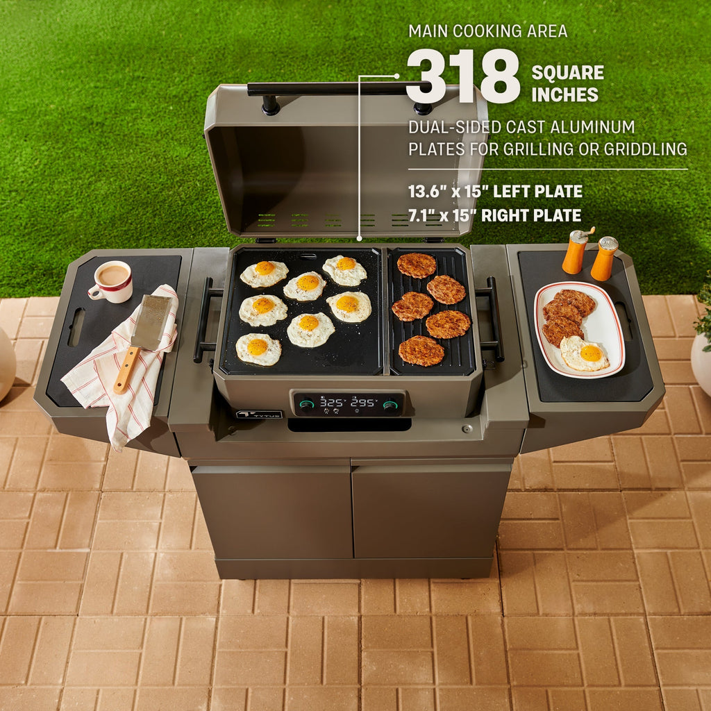 TYTUS Emberwood Electric Grill and Griddle with Grill and Prep Cart  - TDT-CRT-EGRD