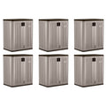 Suncast 9 Cu Ft Heavy Duty Resin Garage Base Storage Cabinet, Platinum (4 Pack) - 120273
