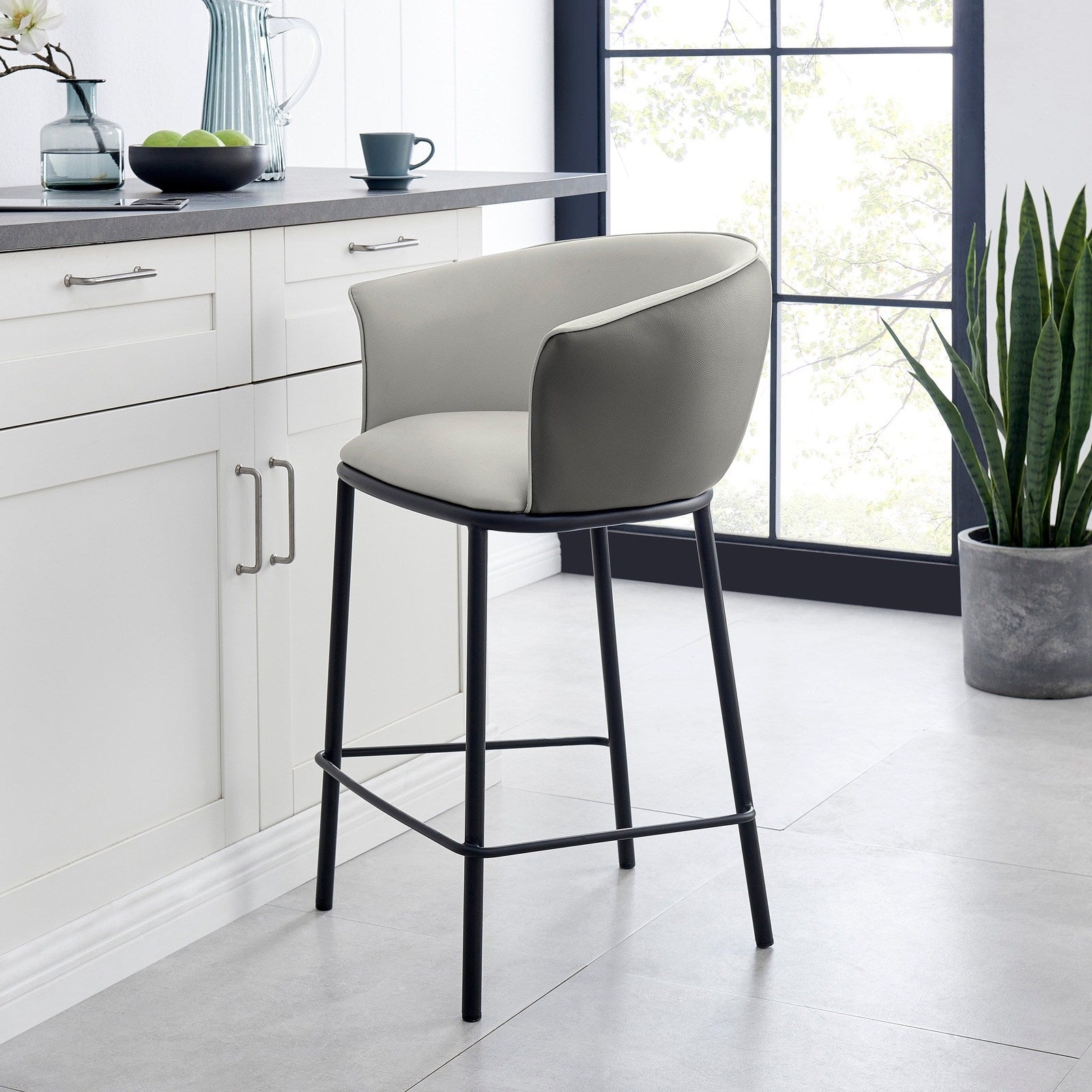New Pacific Direct Seymor PU Counter Stool w/ Arms -  1240010-5059