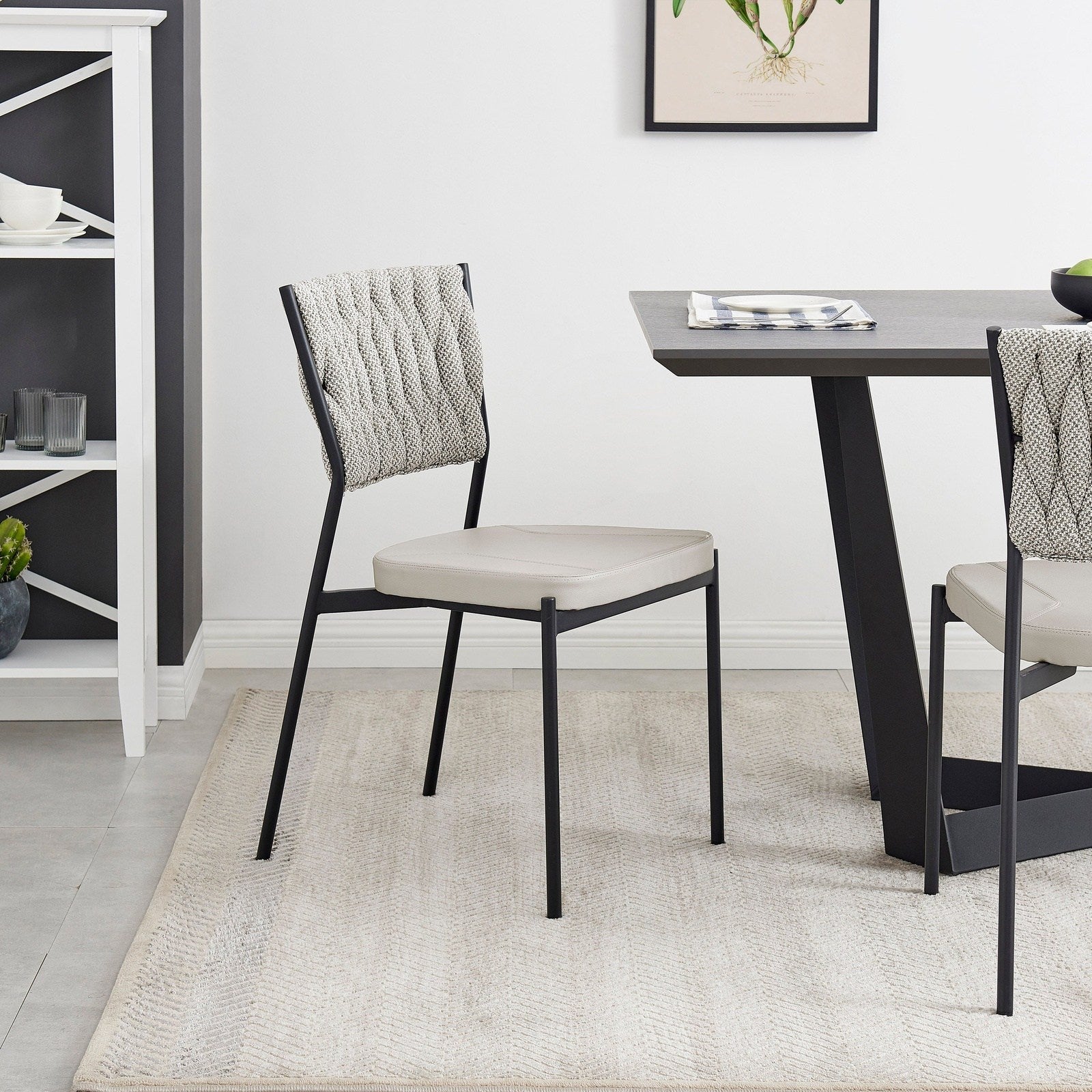 New Pacific Direct Leander Fabric/ PU Dining Chair, (Set of 4) -  1240012-5006