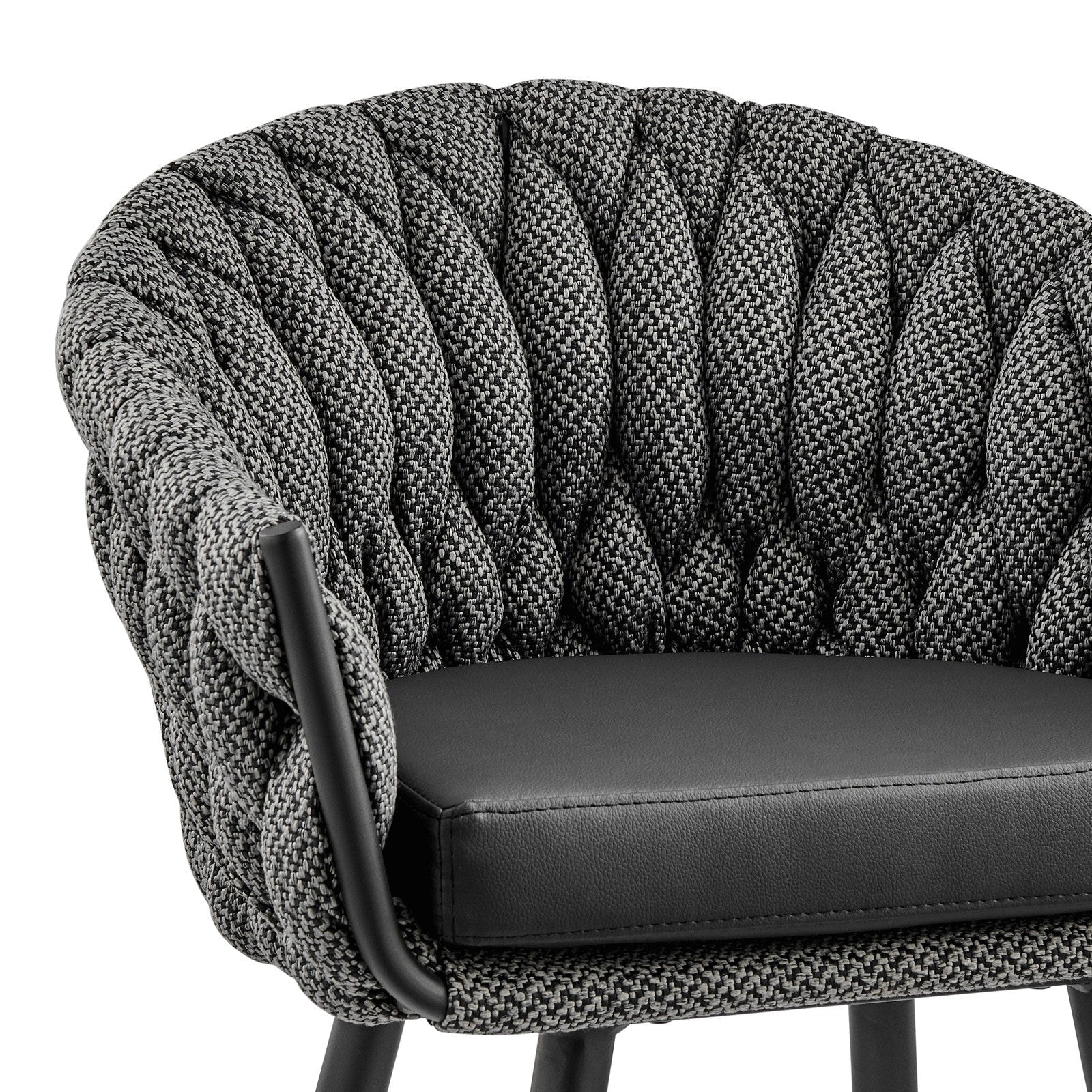 New Pacific Direct Fabian Fabric/ PU Bar Stool w/ Arms  - 1240017-5776