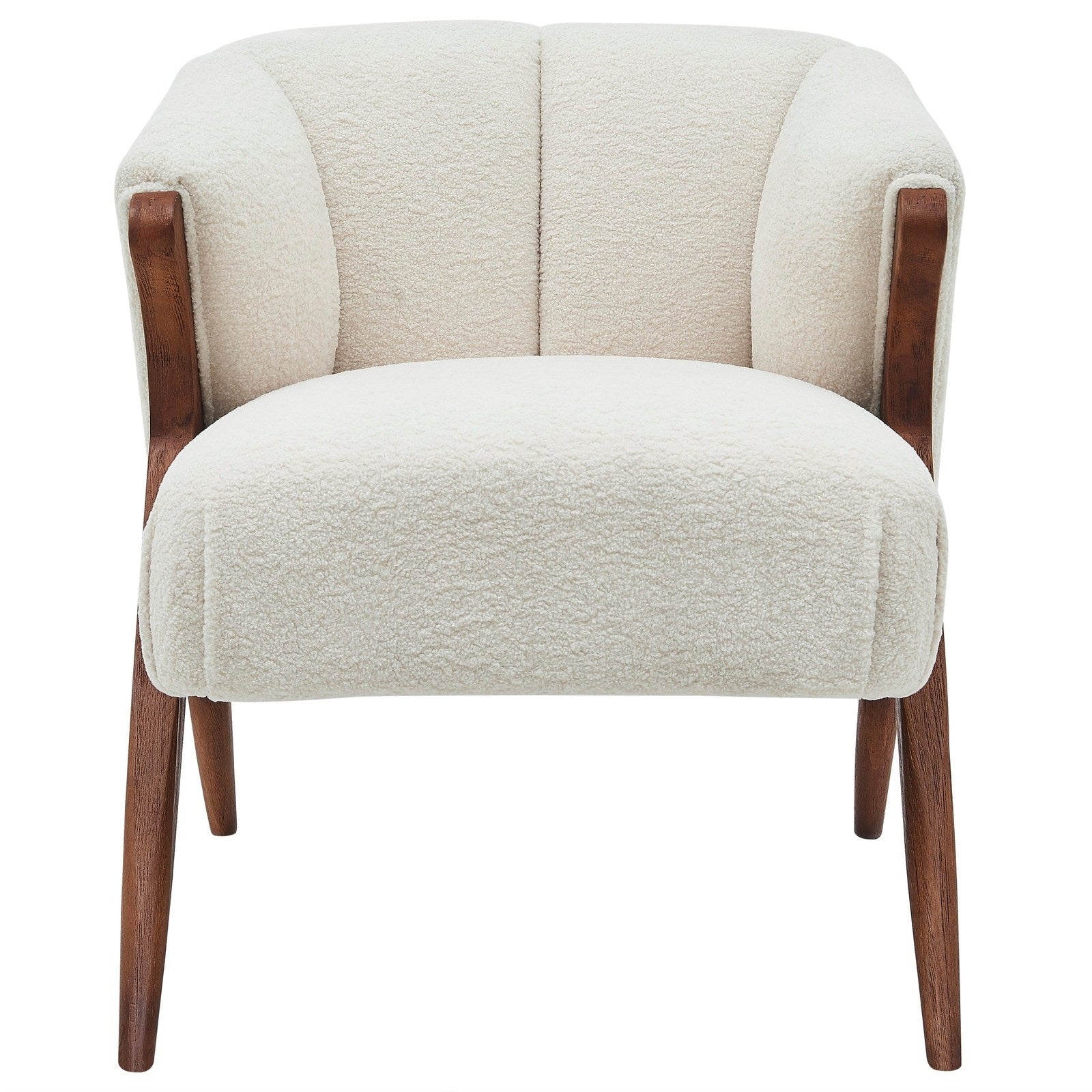 New Pacific Direct Florence Faux Shearling Fabric Accent Chair Brown Legs -  1250017-560