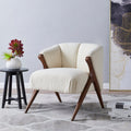 New Pacific Direct Florence Faux Shearling Fabric Accent Chair Brown Legs -  1250017-560