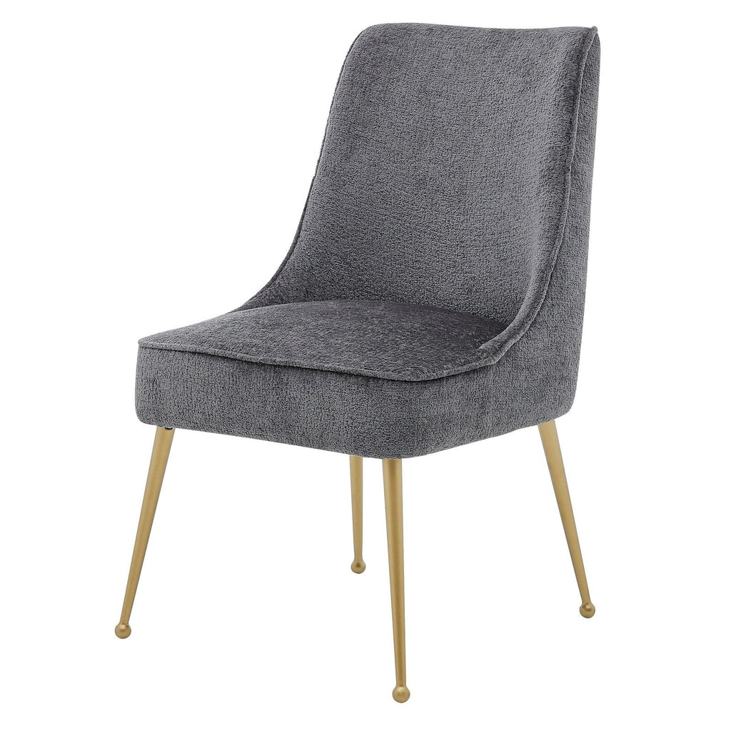 New Pacific Direct Cedric KD Fabric Dining Side Chair Gold Legs, (Set of 2)  - 1250024-568