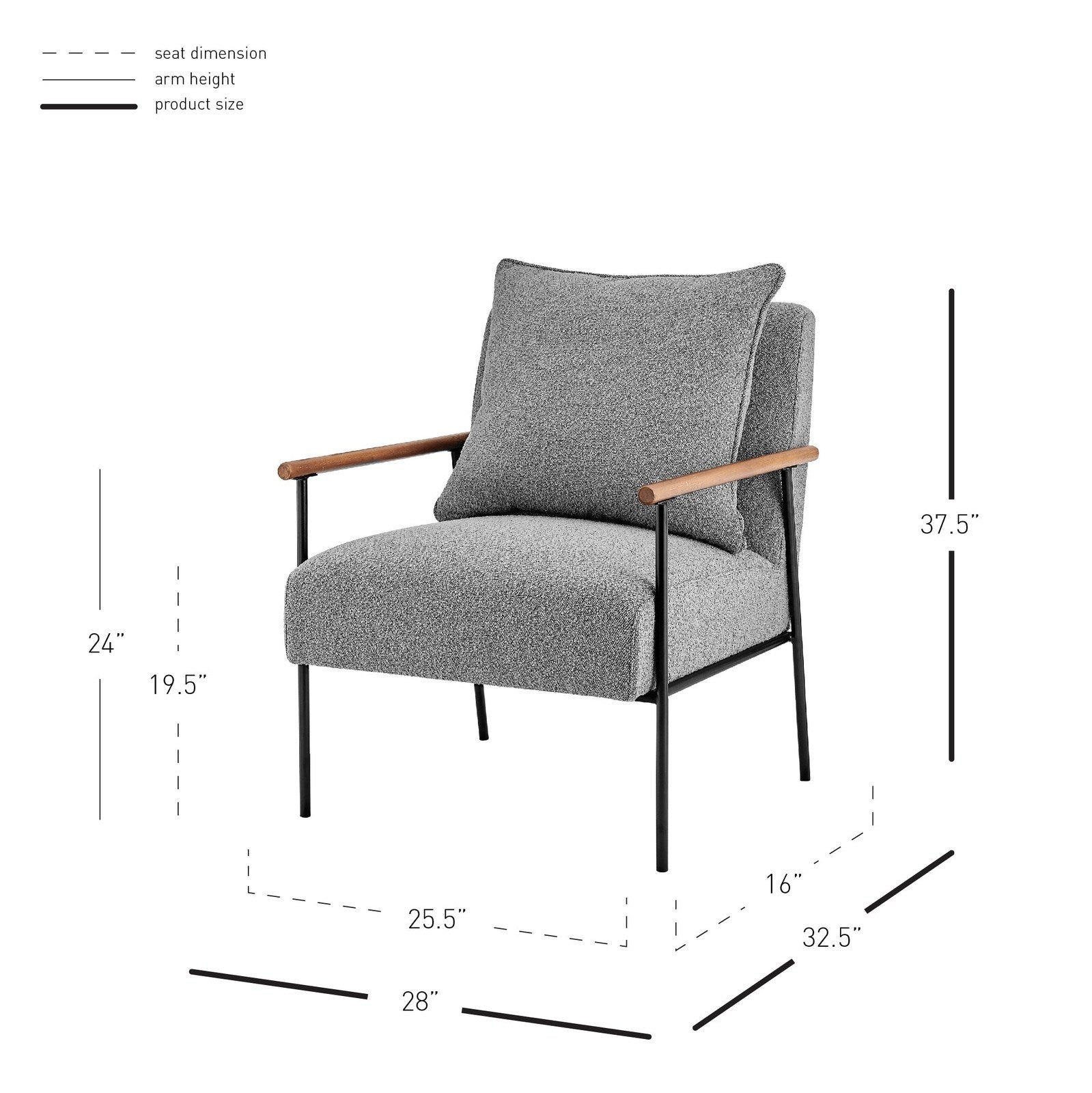 New Pacific Direct Quinton Fabric Accent Arm Chair  - 1250027-564