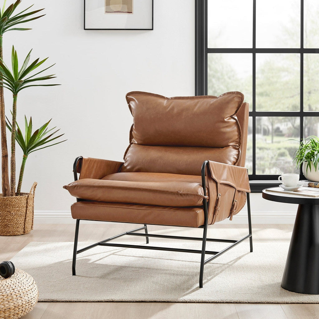 New Pacific Direct Thierry PU Accent Arm Chair  - 1250030-VCD