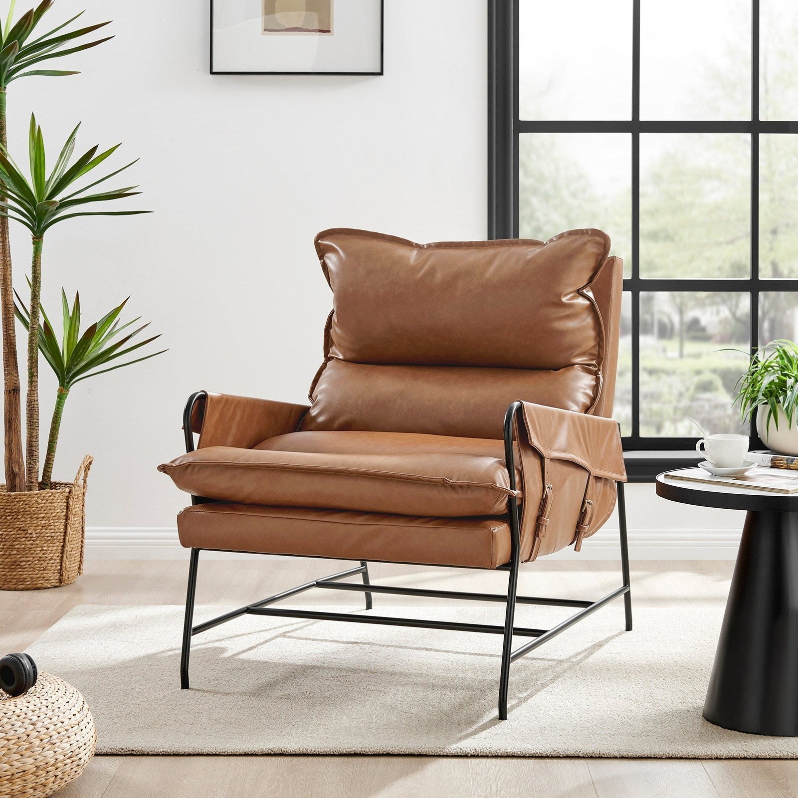 New Pacific Direct Thierry PU Accent Arm Chair  - 1250030-VCD