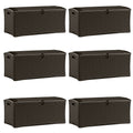 Suncast 72 Gallon Resin Wicker Outdoor Patio Storage Deck Box, Brown (6 Pack) - 126415