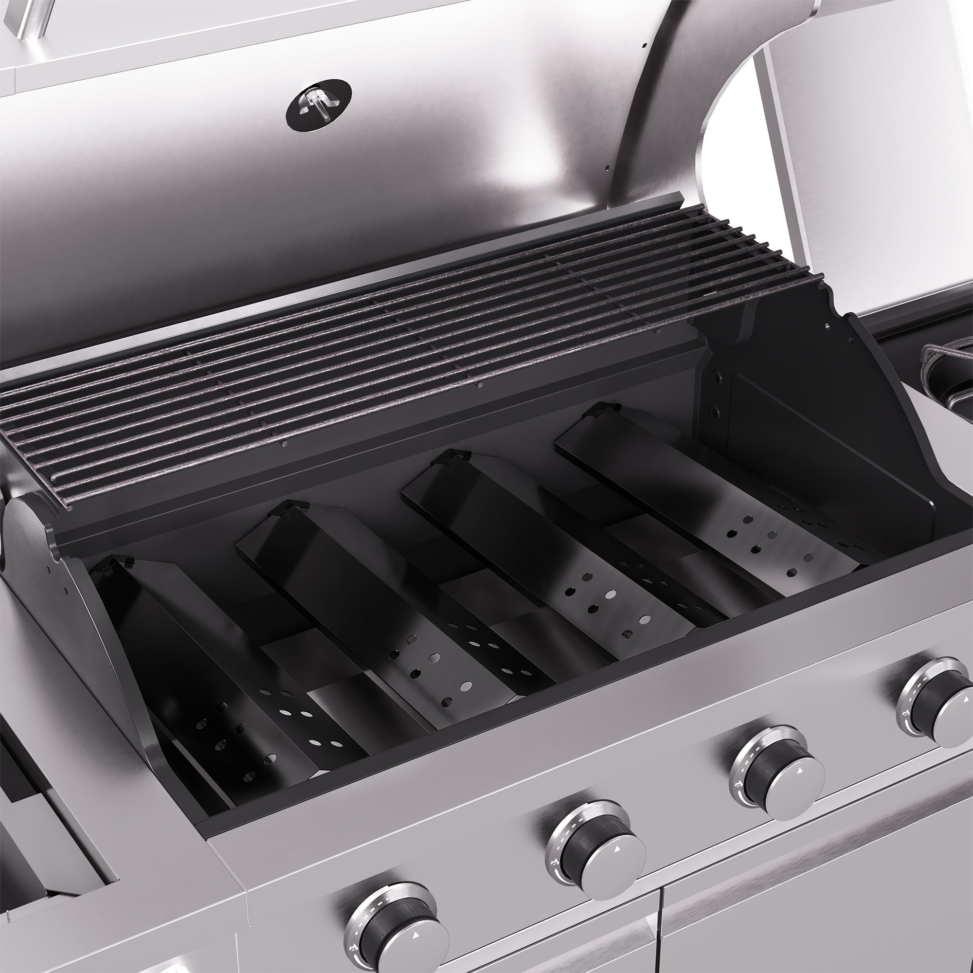 TYTUS Fresno 5-Burner LP/NG Convertible Grill in Stainless Steel + Carbon Wood - TDT-021-0705