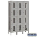 Salsbury 15" Wide Four Tier Vented Metal Locker - 3 Wide - 84365GY-A