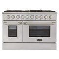 Kucht 48" Pro-Style Natural Gas Dual Fuel Range with 4 Burners in Stainless Steel - KDF482-S
