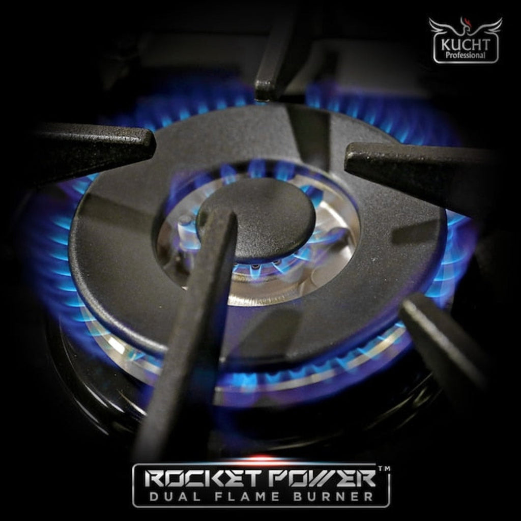 Kucht 48" Pro-Style Propane Gas Dual Fuel Range in Black with Rose Gold Accents, KDF482/LP-K-ROSE - KDF482/LP-K-ROSE