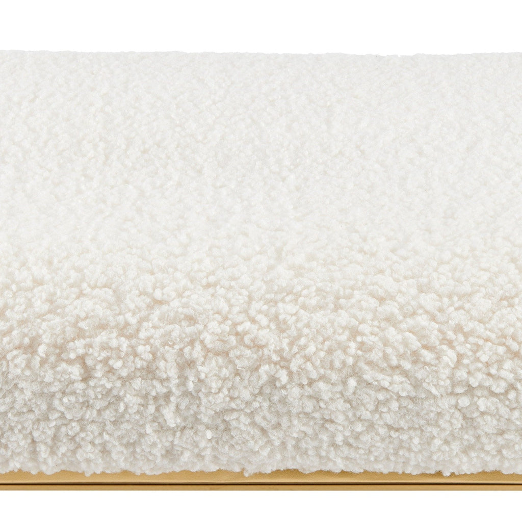 New Pacific Direct Frisly Shearling Fabric Bench w/ Shelf  - 1600083-560