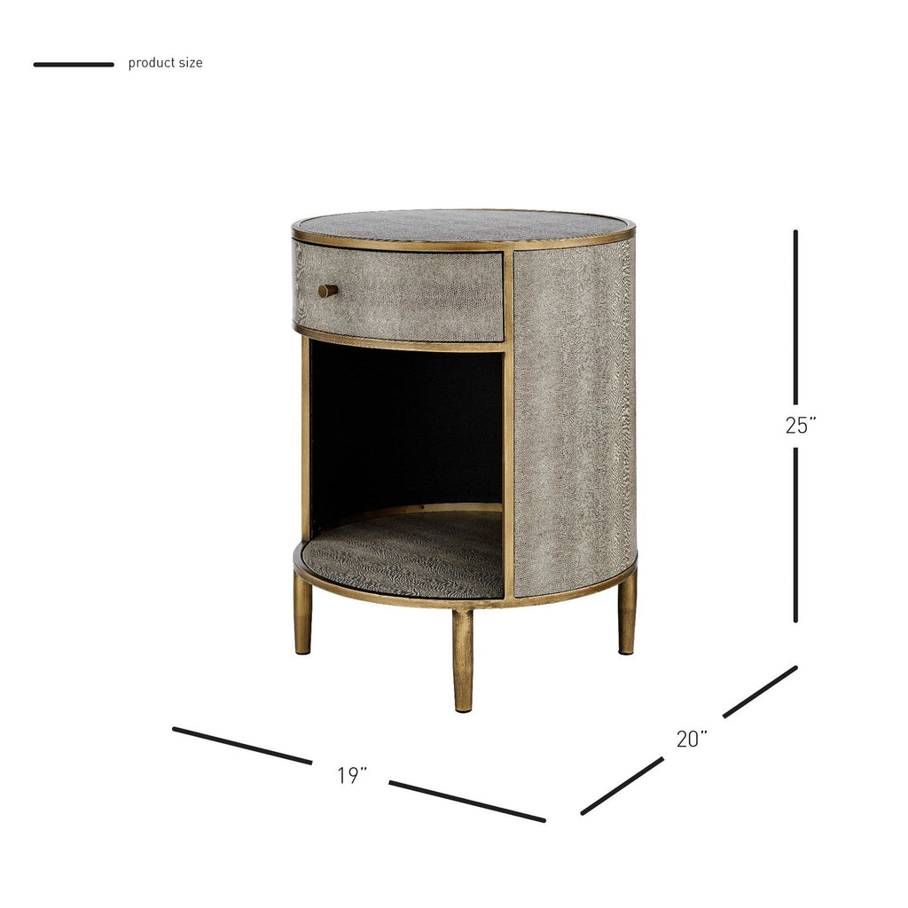 New Pacific Direct Loretta Faux Shagreen Side/ End Table -  1600089