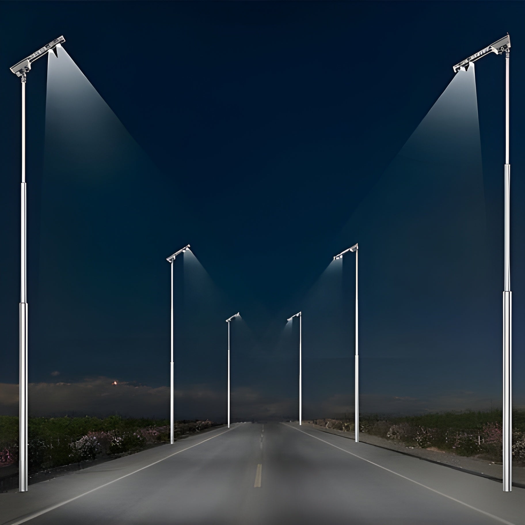 AVS Energy Solar LED Street Light 30 Watt 6091 Lumens 5000K Smart Street Light Parking Lot Light Solar All in One Street Light  - AVS-AI1SE-30W