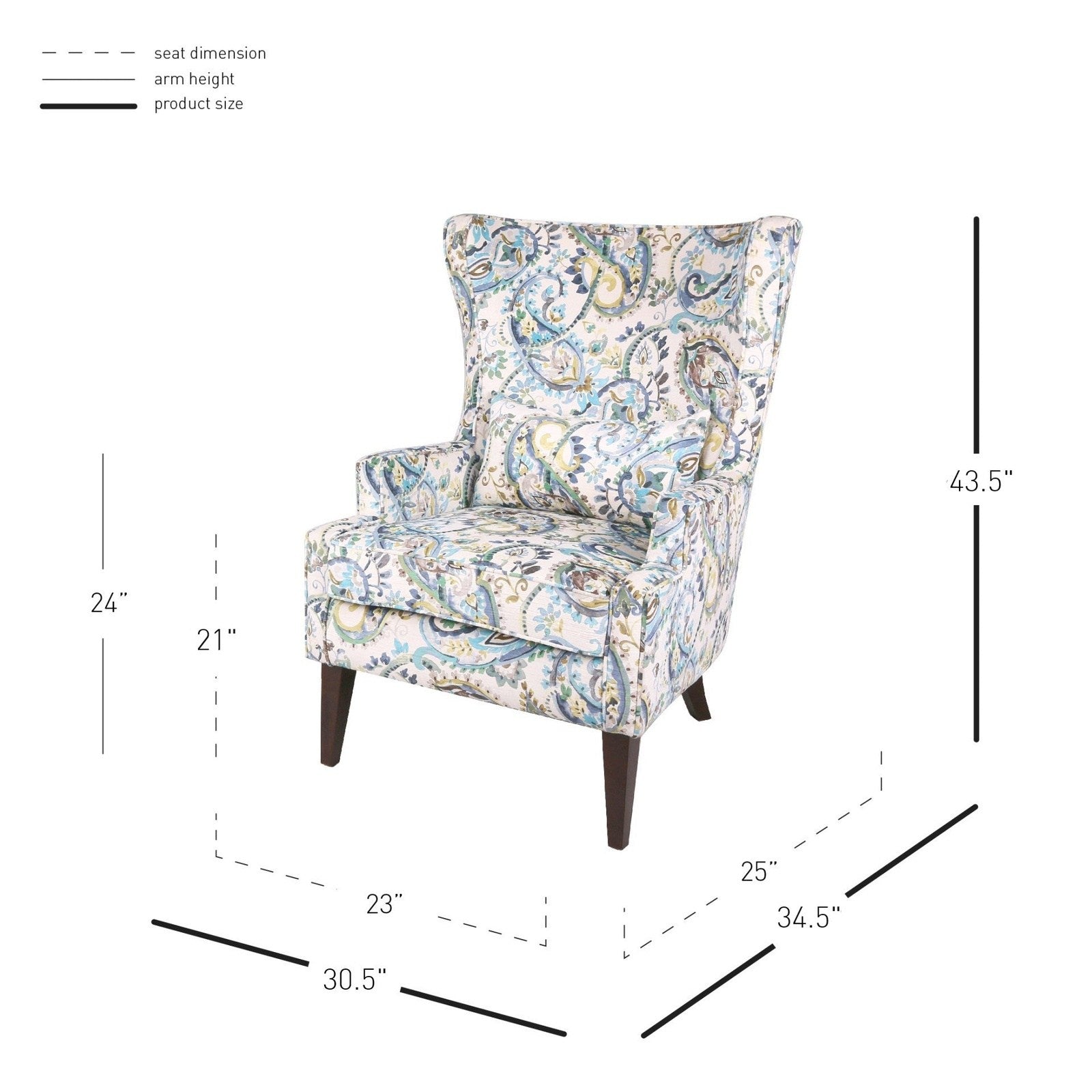 New Pacific Direct Clementine Wingback Arm Chair -  1900078-153