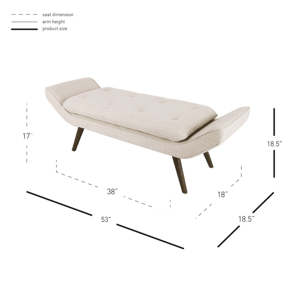 New Pacific Direct Newcastle Fabric Tufted Bench -  1900099-F