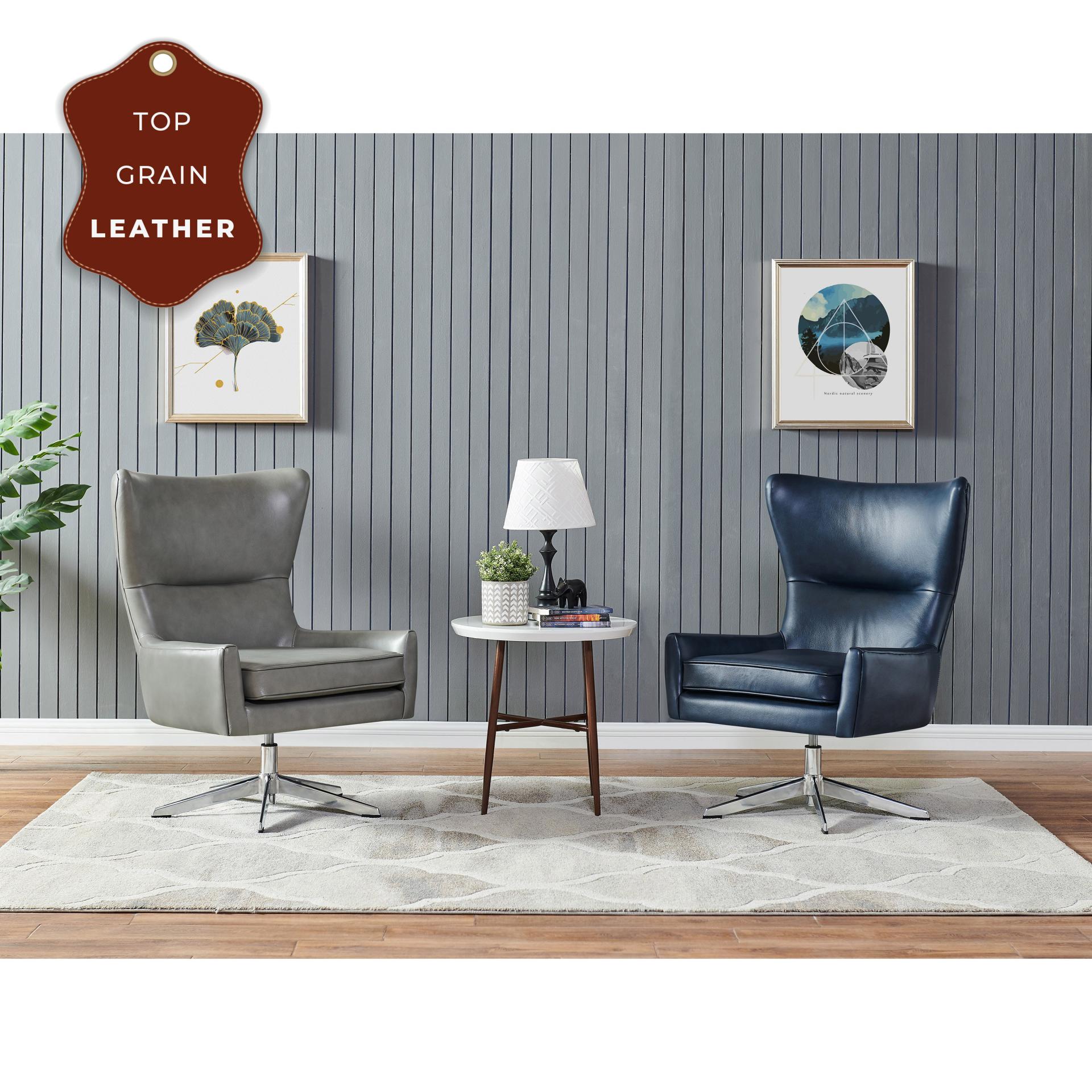 New Pacific Direct Arya Top Grain Leather Swivel Chair  - 1900154-428