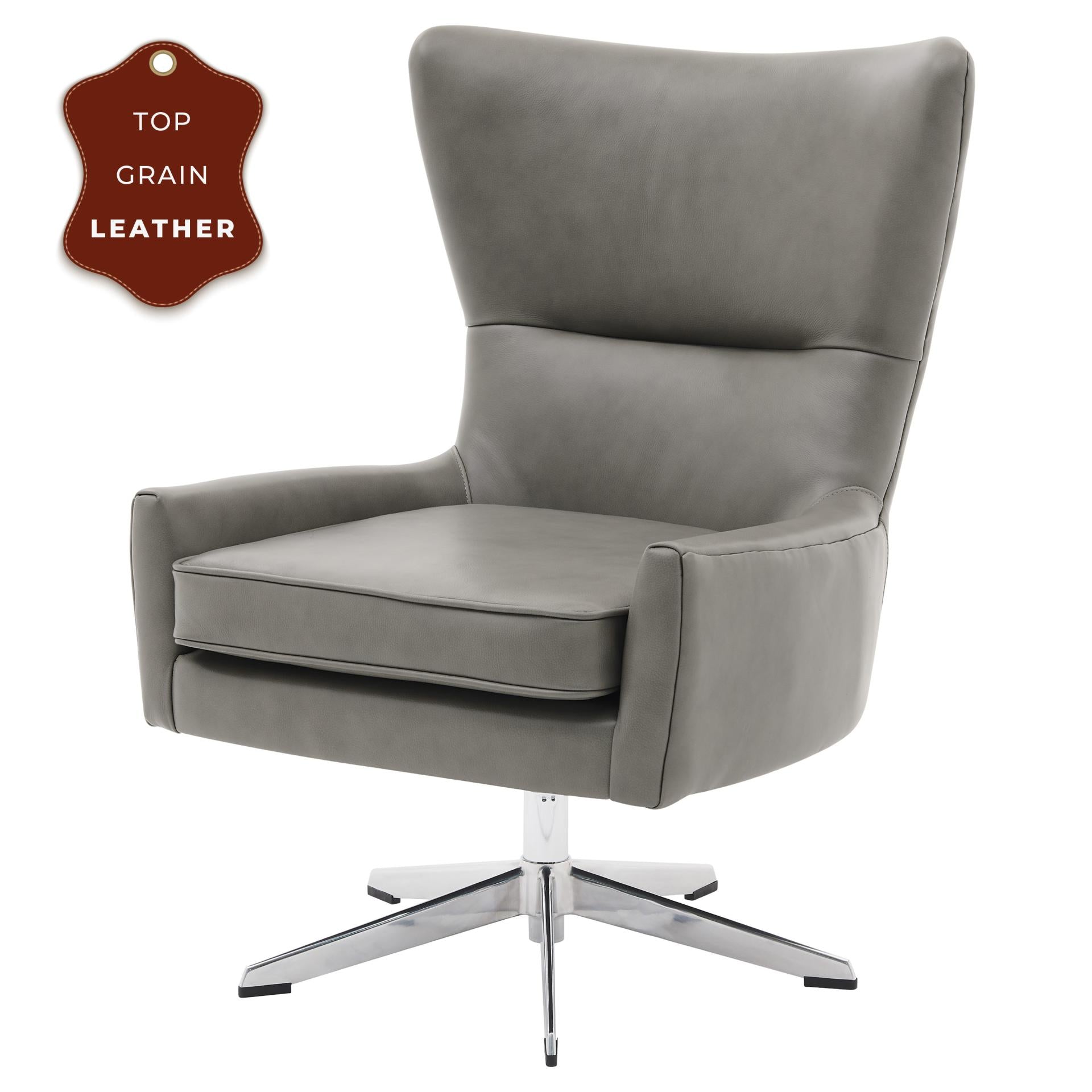New Pacific Direct Arya Top Grain Leather Swivel Chair  - 1900154-428