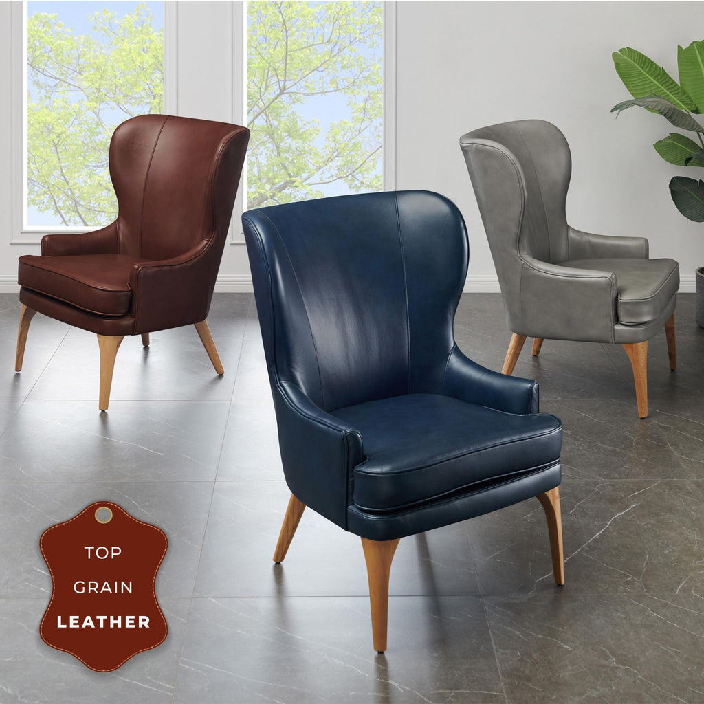 New Pacific Direct Bjorn Top Grain Leather Accent Chair  - 1900155-426