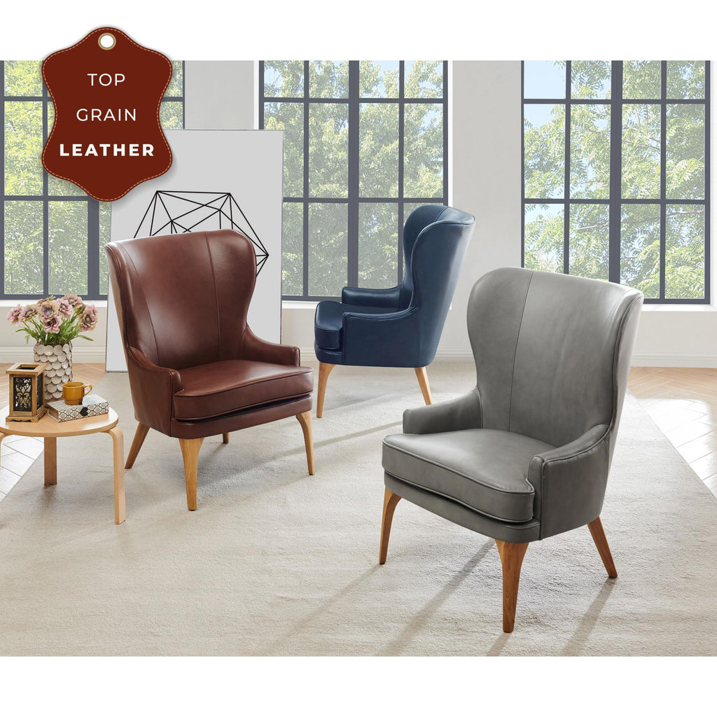 New Pacific Direct Bjorn Top Grain Leather Accent Chair  - 1900155-426