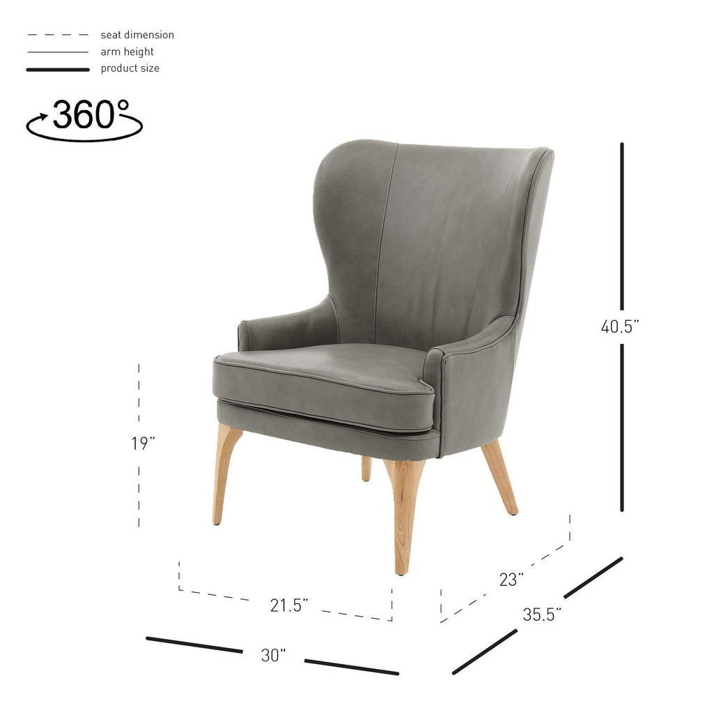 New Pacific Direct Bjorn Top Grain Leather Accent Chair -  1900155-428