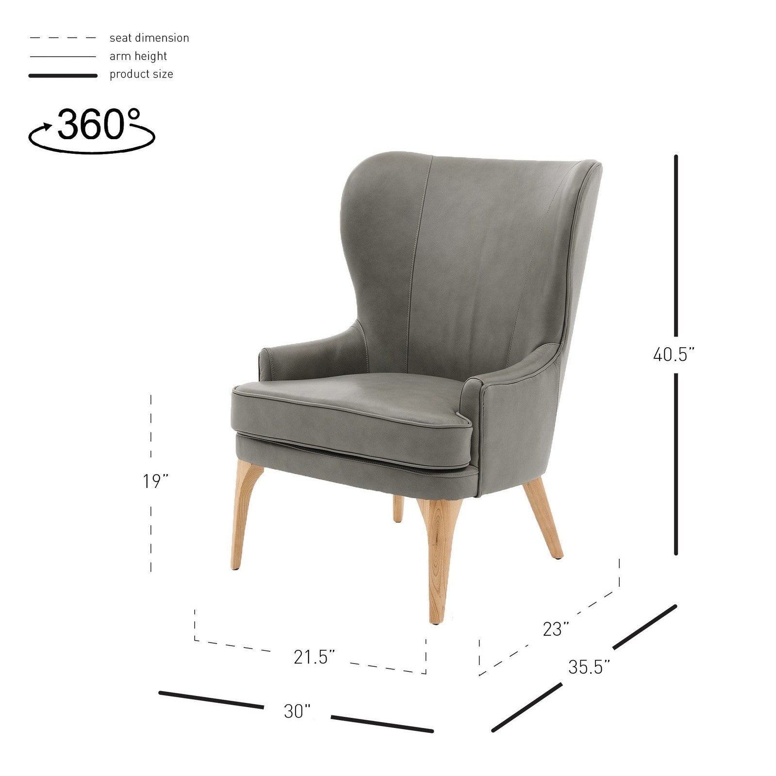 New Pacific Direct Bjorn Top Grain Leather Accent Chair -  1900155-428