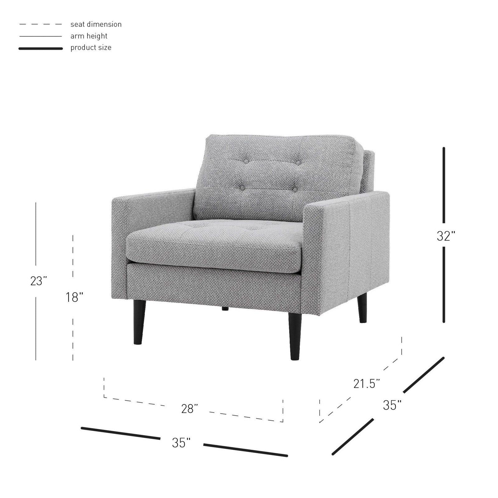 New Pacific Direct Ritchie KD Fabric Accent Arm Chair  - 1900178-410