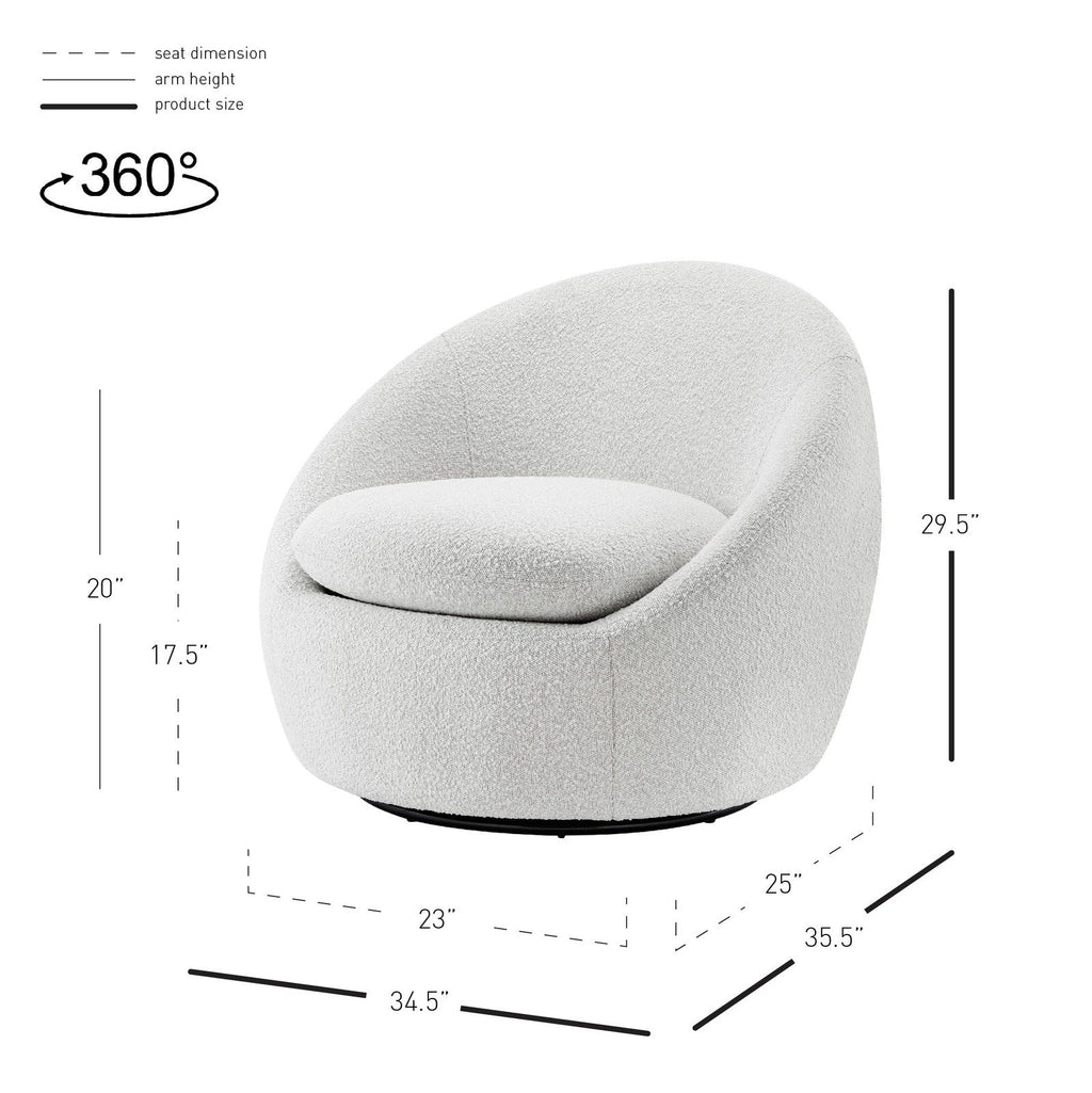 New Pacific Direct Adelmo Fabric Swivel Accent Chair -  1900198-563