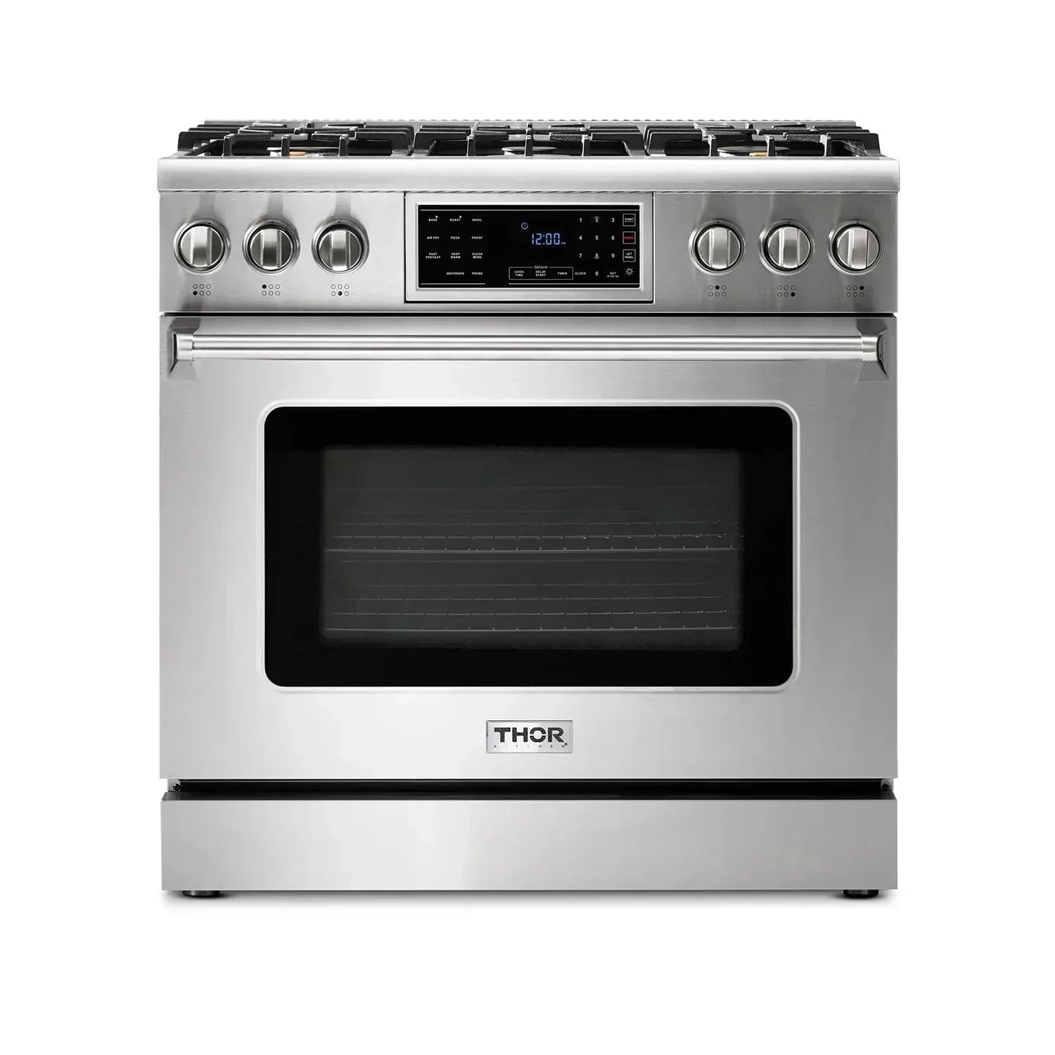 Thor Kitchen Appliance Package - 36 In. Propane Gas Range, Range Hood, Refrigerator, Dishwasher, Wine Cooler, AP-TRG3601LP-C-3