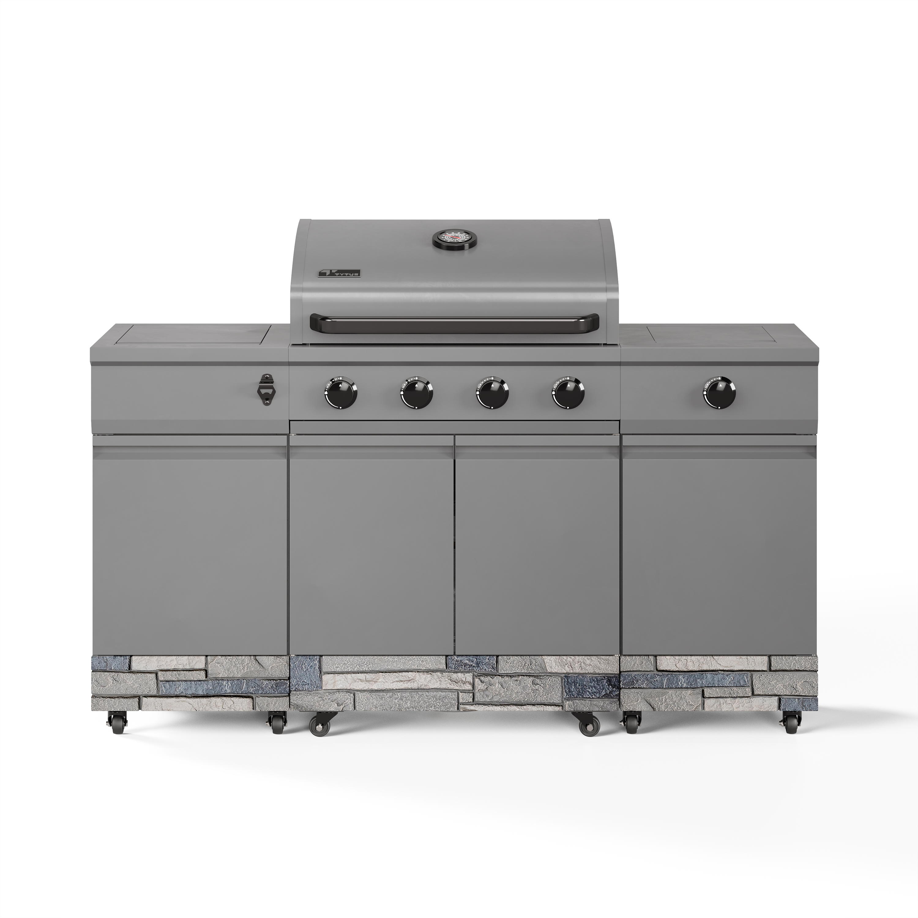 TYTUS Fresno 5-Burner LP/NG Convertible Grill in Gunmetal + Shadow Stone - TDT-021-0102