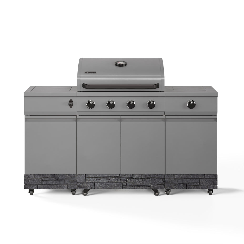 TYTUS Fresno 5-Burner LP/NG Convertible Grill in Gunmetal + Graphite Stone -  -TDT-021-0103